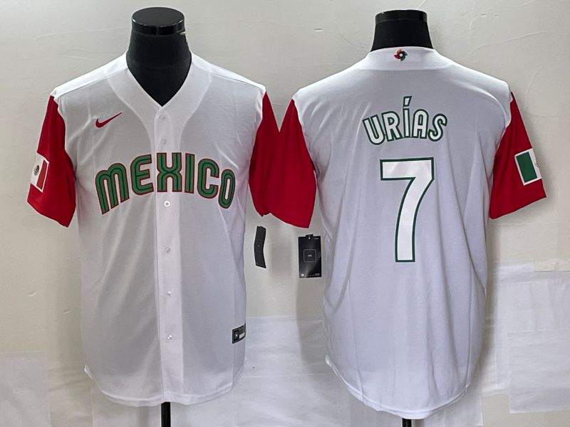 Men 2023 World Cub Mexico #7 Urias White white Nike MLB Jersey12